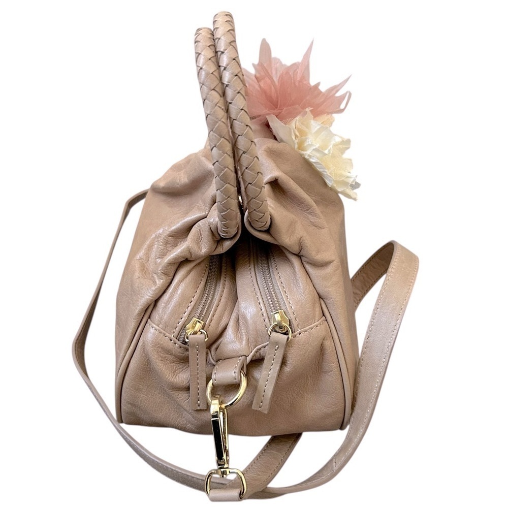 NWT Talbots Genuine Leather Handbag/Crossbody w/Silk Flowers - Picture 7 of 16